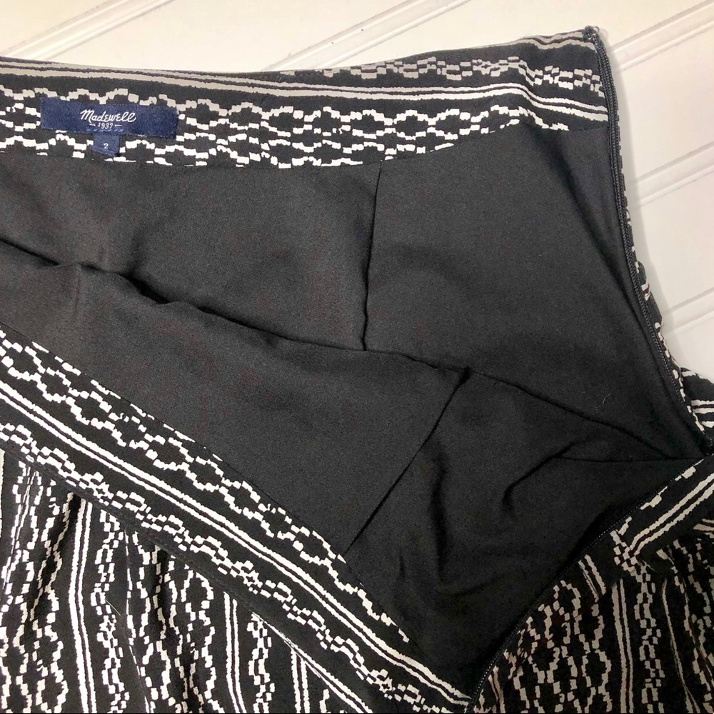 Madewell Silk Black White Aztec Printed Mini Skirt - Picture 13 of 14
